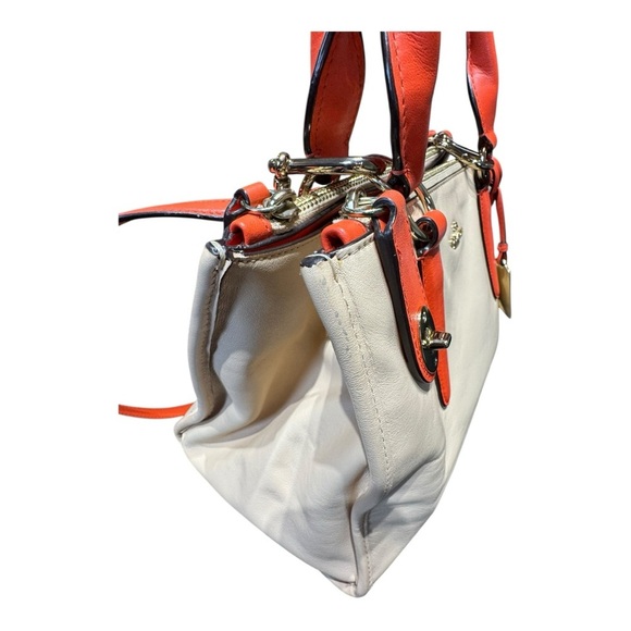 Coach Crosby Leather Carryall Two-Tone Colorblock Crossbody Satchel Bag - Picture 3 of 16